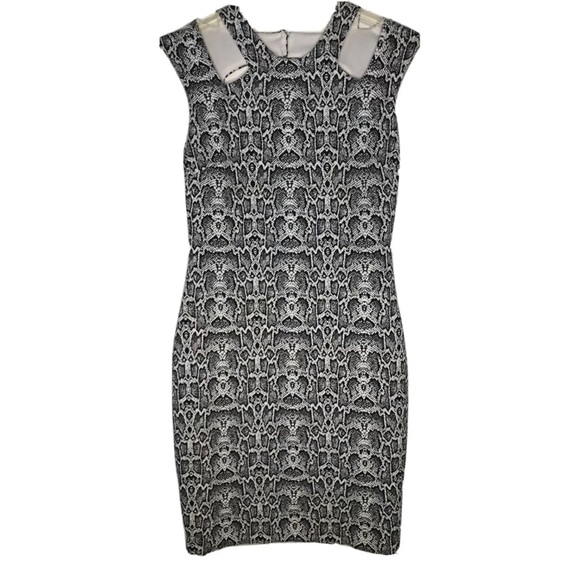 Cache black and white snake print bodycon dress 8 - Picture 1 of 6